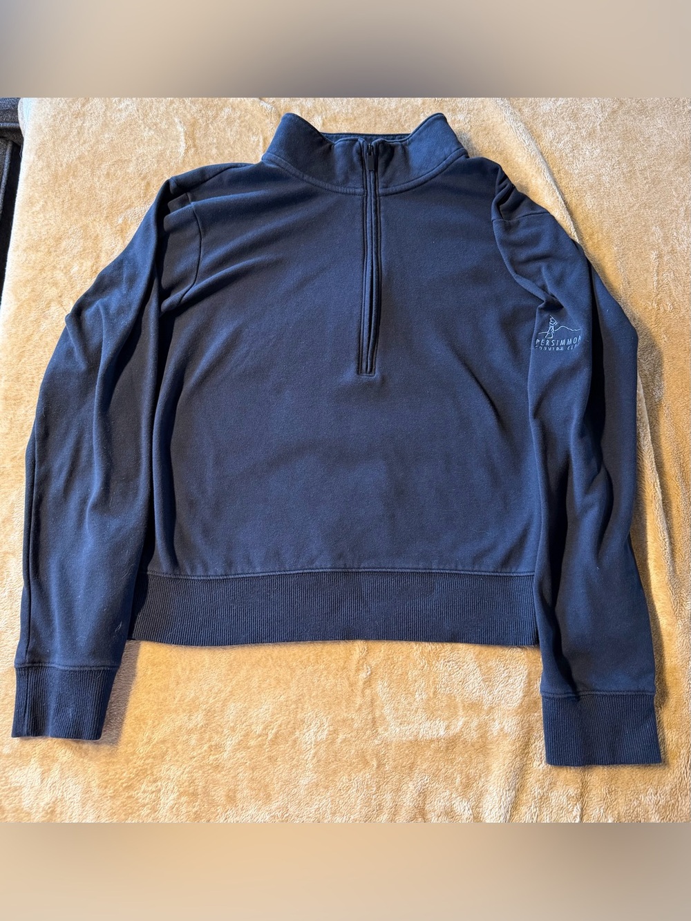 TravisMathew Women’s Cloud Fleece Half-Zip Pullover Black XL | Golfcore Preppy
